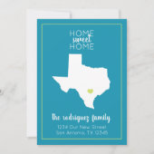 Turquoise Home Sweet Home - Texas Moving Aankondiging (Voorkant)