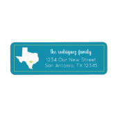 Turquoise Home Sweet Home - Texas Moving Etiket (Voorkant)