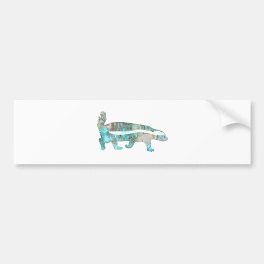 Turquoise Honey Badger Bumpersticker (Voorkant)