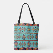 Turquoise Horizon Tote Bag (Achterkant)