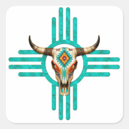 Turquoise Horizon Vierkante Sticker