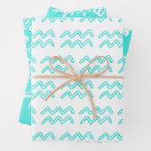 Turquoise Horoscope Star Sign Birthday Aquarius Inpakpapier Vel (In situ)