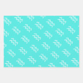 Turquoise Horoscope Star Sign Birthday Aquarius Inpakpapier Vel (Voorkant 3)