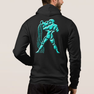 Turquoise Horoscope Zodiac Sign Aquarius Hoodie