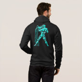 Turquoise Horoscope Zodiac Sign Aquarius Hoodie (Achterkant volledig)