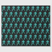 Turquoise Horoscope Zodiac Star Sign Aquarius Cadeaupapier (Vlak)