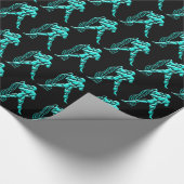 Turquoise Horoscope Zodiac Star Sign Aquarius Cadeaupapier (Hoek)