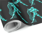 Turquoise Horoscope Zodiac Star Sign Aquarius Cadeaupapier (Rol Hoek)
