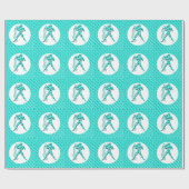 Turquoise Horoscope Zodiac Star Sign Aquarius Cadeaupapier (Vlak)