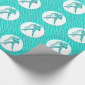 Turquoise Horoscope Zodiac Star Sign Aquarius Cadeaupapier (Hoek)