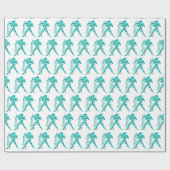 Turquoise Horoscope Zodiac Star Sign Aquarius Cadeaupapier (Vlak)