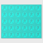 Turquoise Horoscope Zodiac Star Sign Aquarius Cadeaupapier (Vlak)