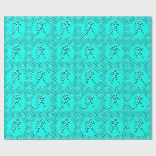 Turquoise Horoscope Zodiac Star Sign Aquarius Cadeaupapier (Vlak)