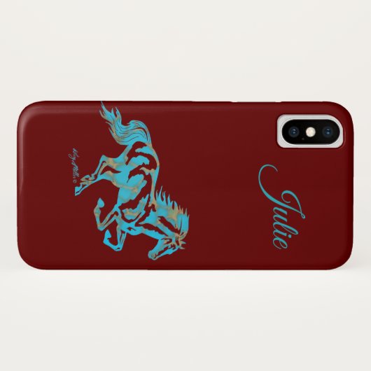 Turquoise Horse Case-Mate iPhone Case (Achterkant (horizontaal))
