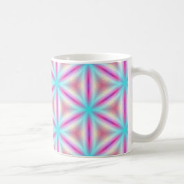Turquoise & Hot Pink Fractal Kaleidoscope Mok