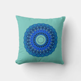 Turquoise hou van die mandala blues vierkante kuss kussen