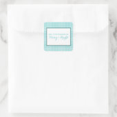 Turquoise Houndstooth Holiday Stickers (Tas)