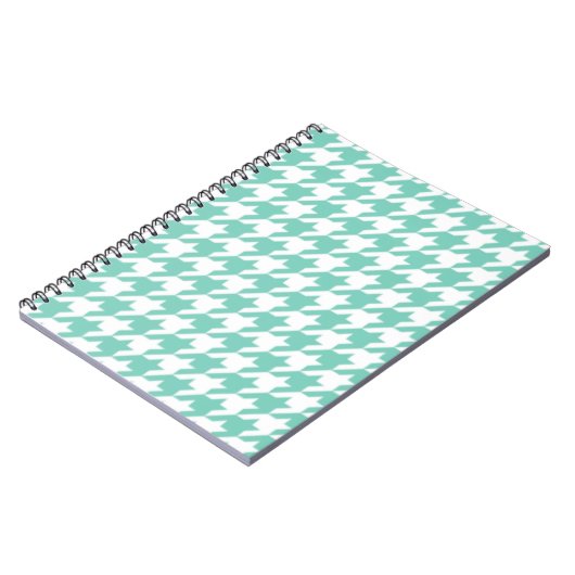 Turquoise Houndstooth-laptop Notitieboek (Linkerzijde)