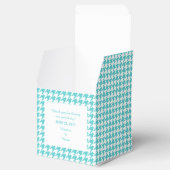 Turquoise Houndstooth Wedding Favor Box Bedankdoosjes (Geopend)