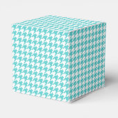 Turquoise Houndstooth Wedding Favor Box Bedankdoosjes (Achterkant)