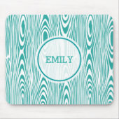 Turquoise houtnerf muismat (Voorkant)