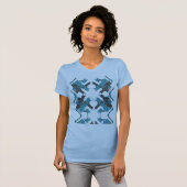 Turquoise houtskool Criscross Southwest-geïnspiree T-shirt (Voorkant volledig)