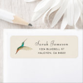 Turquoise Hummingbird Address Label (Insitu)