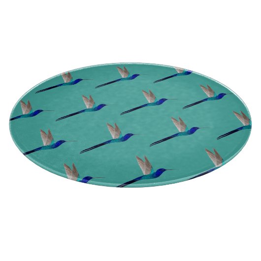 Turquoise Hummingbird Cutting Board Snijplank (Hoek)