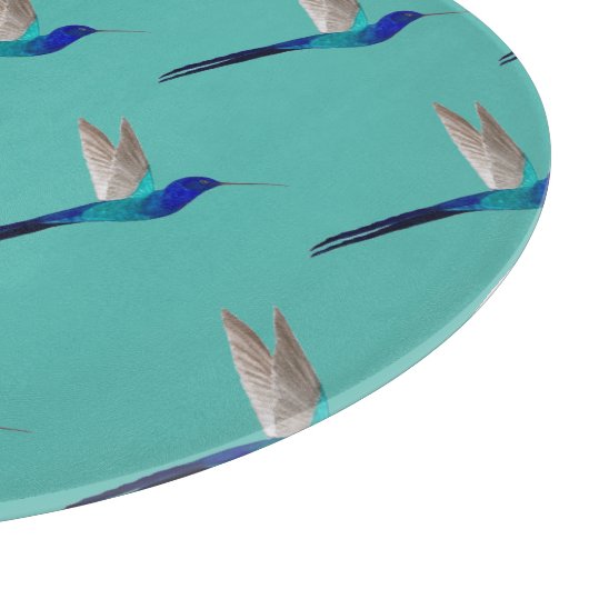 Turquoise Hummingbird Cutting Board Snijplank (Hoek)
