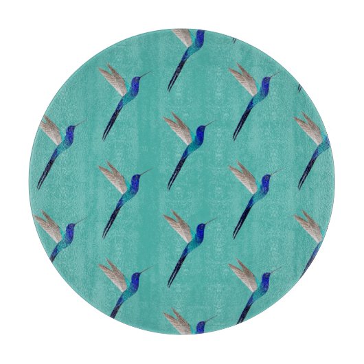 Turquoise Hummingbird Cutting Board Snijplank (Voorkant)