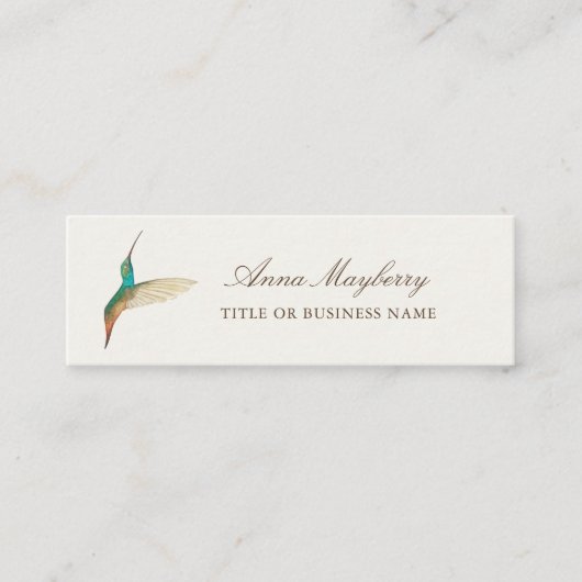 Turquoise Hummingbird Mini Visitekaartje (Voorkant)