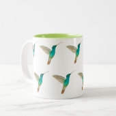 Turquoise Hummingbird patroon Tweekleurige Koffiemok (Voorkant links)