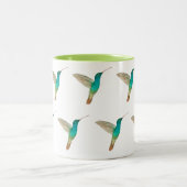 Turquoise Hummingbird patroon Tweekleurige Koffiemok (Center)