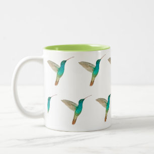 Turquoise Hummingbird patroon Tweekleurige Koffiemok