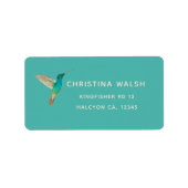 Turquoise Hummingbird Return Address Label (Voorkant)
