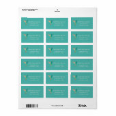 Turquoise Hummingbird Return Address Label (Full Sheet)