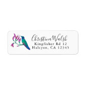 Turquoise Hummingbird Return Address Label (Voorkant)