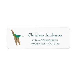 Turquoise Hummingbird Return Address Label