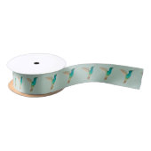 Turquoise Hummingbird Satin Ribbon Satijnen Lint (Spoel)