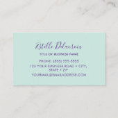 Turquoise Hummingbird Square Visitekaartje (Achterkant)