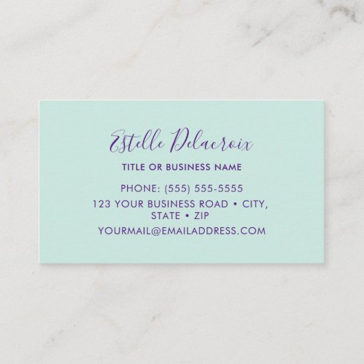 Turquoise Hummingbird Square Visitekaartje (Achterkant)