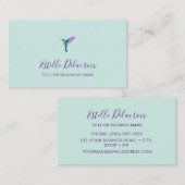 Turquoise Hummingbird Square Visitekaartje (Voorkant / Achterkant)