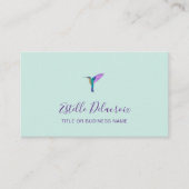 Turquoise Hummingbird Square Visitekaartje (Voorkant)