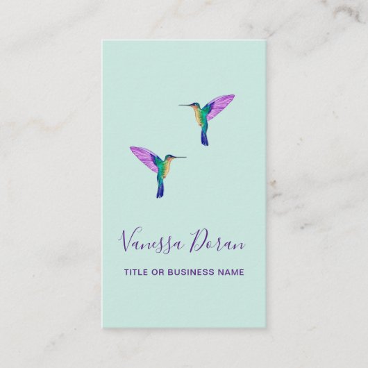 Turquoise Hummingbird Visitekaartje (Voorkant)