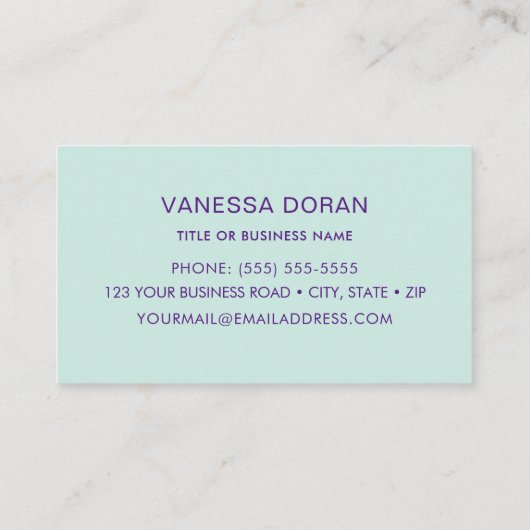 Turquoise Hummingbird Visitekaartje (Achterkant)