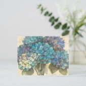 Turquoise Hydrangea Briefkaart (Staand voorkant)