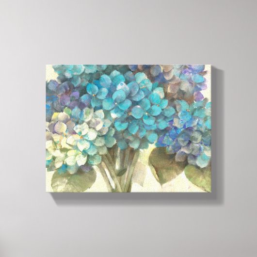 Turquoise Hydrangea Canvas Afdruk (Voorkant)