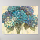 Turquoise Hydrangea Poster (Voorkant)