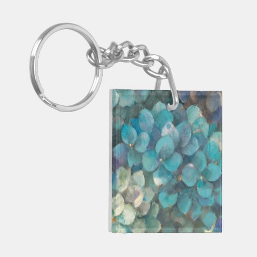 Turquoise Hydrangea Sleutelhanger (Voorkant Links)