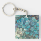 Turquoise Hydrangea Sleutelhanger (Voorkant)